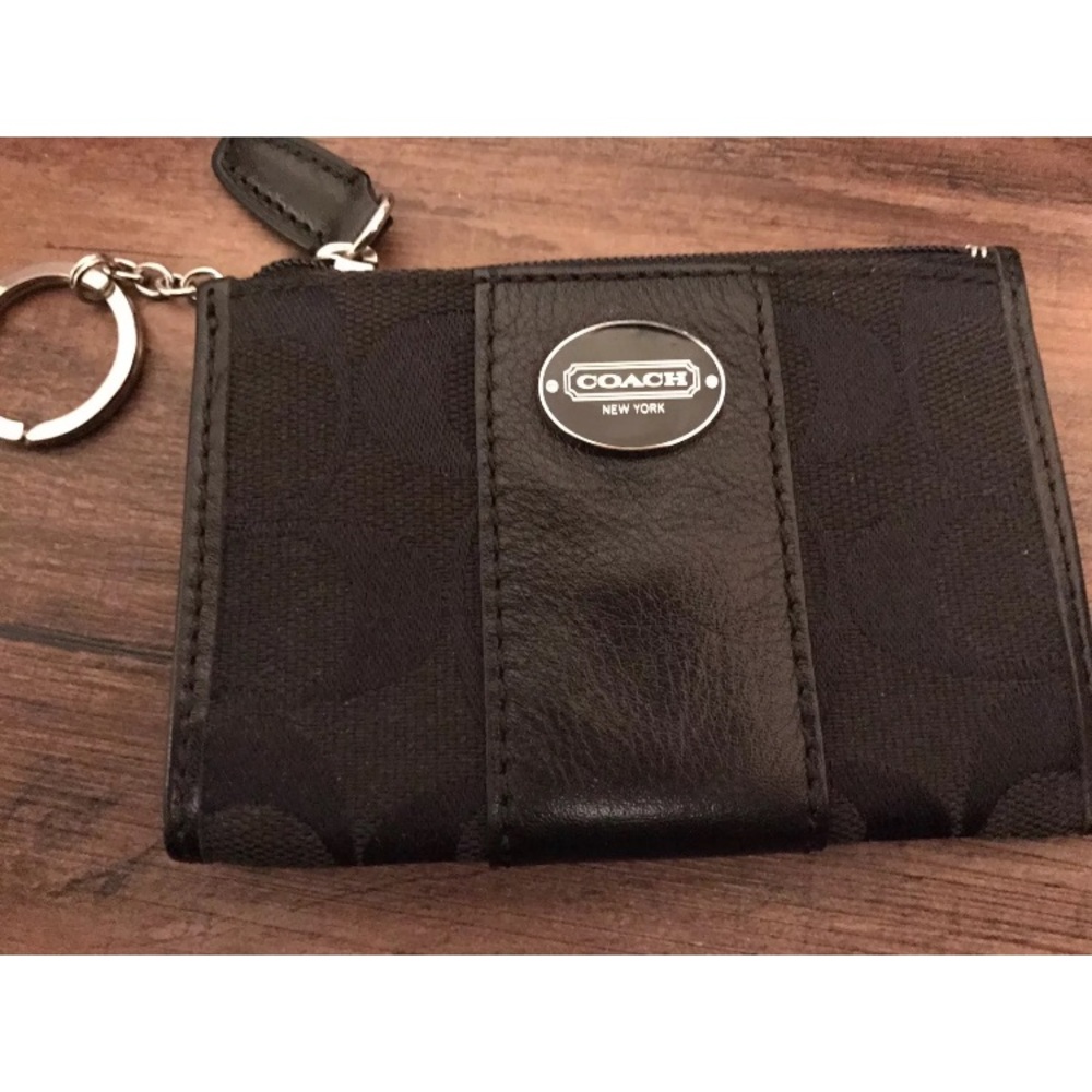 Coach black coin purse